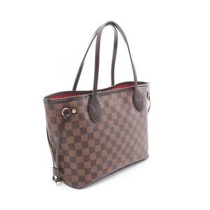 Louis Vuitton Brown Neverfull Damier Ebene Tote Bag Leather Canvas
